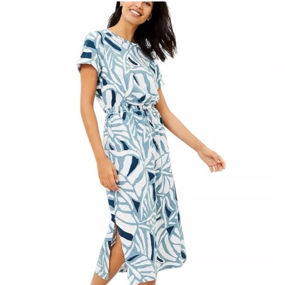 LOFT Beach cotton midi slit dress
